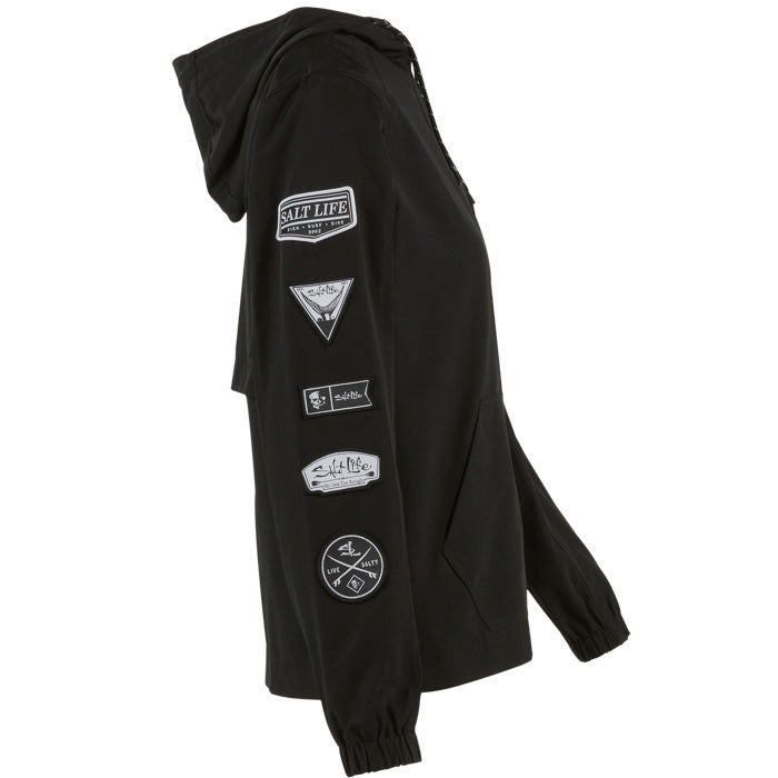 Salt Life Rogue Ladies Hooded Jacket SLJ5009 Black Sleeve Side