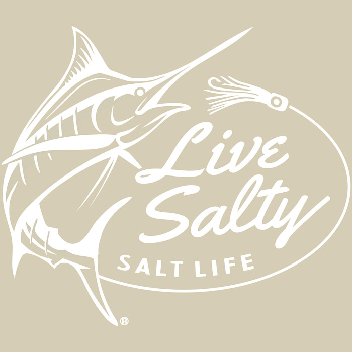 Salt Life Live Salty Marlin Decal SAD994 White Front