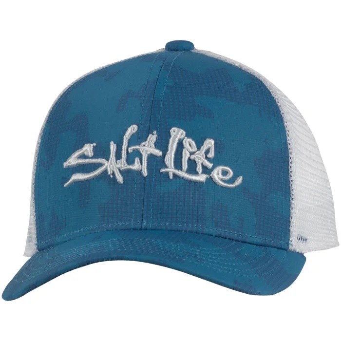 Salt Life CamoX Mesh Youth Hat SLY20003 Reef Blue Front 