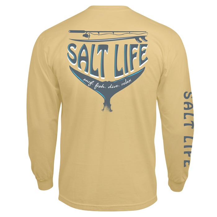 Salt Life Reel Wicked Mens Long Sleeve Tee SLM11162 Golden haze Back