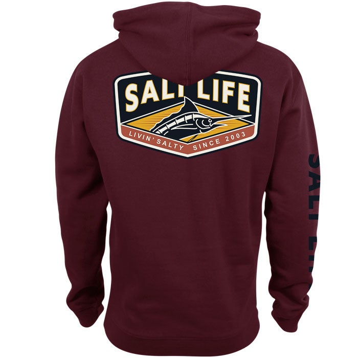 Salt Life Fin Forward Mens Hoodie SLM5037 Maroon Back