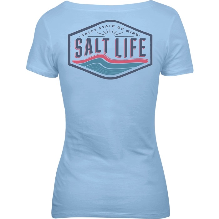 Salt Life Rays and Waves ladies Tee SLJ10697 Airy Blue Back