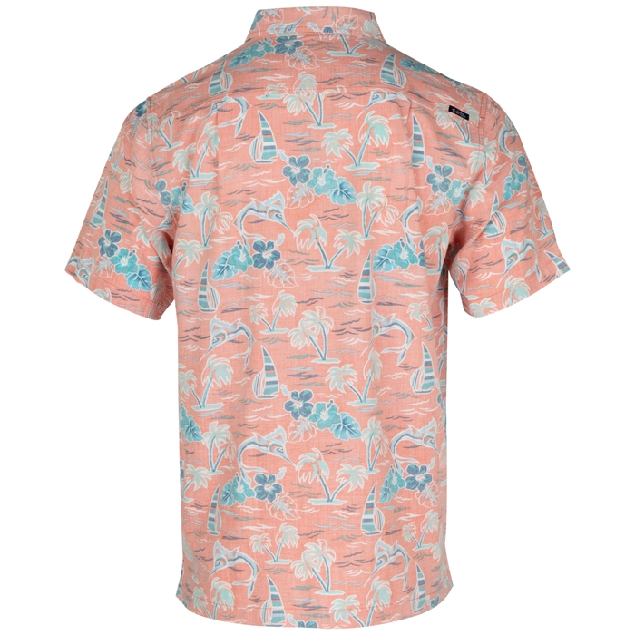Salt Life Ocean Drift Woven Mens Shirt SLM30360 Coral Back 