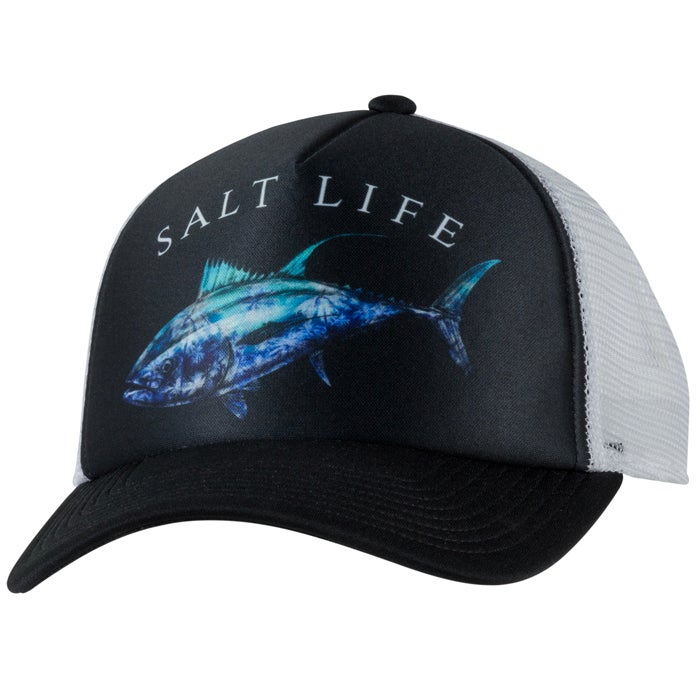Salt Life Tuna Palms Mens Hat SLM20347 Black Front