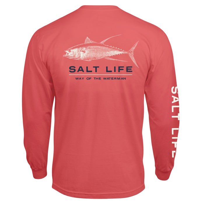 Salt Life Deep Ventures Mens Long Sleeve Tee SLM11166 Burnt coral Back