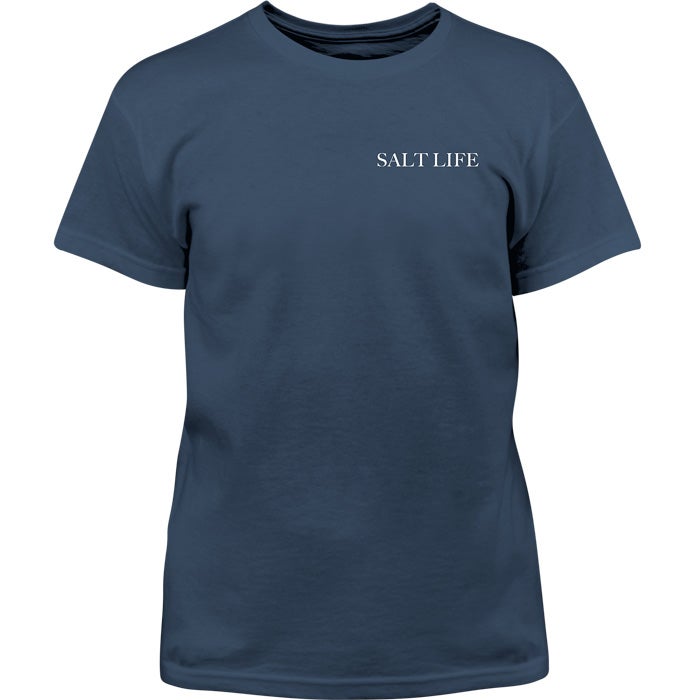 Salt Life Grouper Flag Youth Tee SLY1364 Washed Navy Front