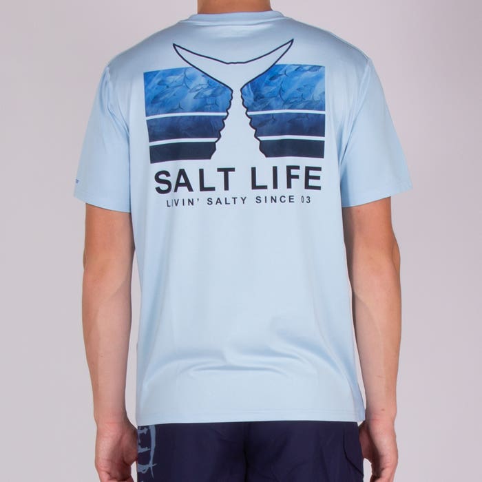 Salt Life Tuna Storm SS SLX Performance SLM6309 Sky Blue Heather Back