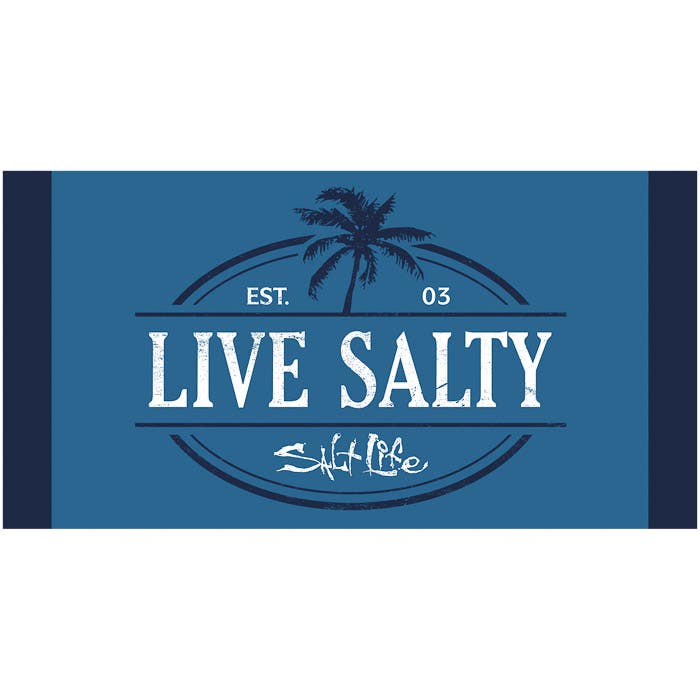 Salt Life The Motto Towel SLBG050 Atlantic Blue Front