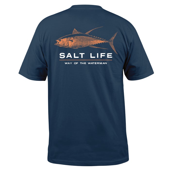 Salt Life Deep Ventures Mens Short Sleeve Tee SLM11161 Washed navy Back
