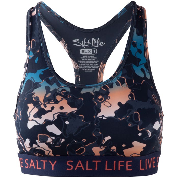 Salt Life Liquid Depth Sports Bra SLJ6069 Navy Front