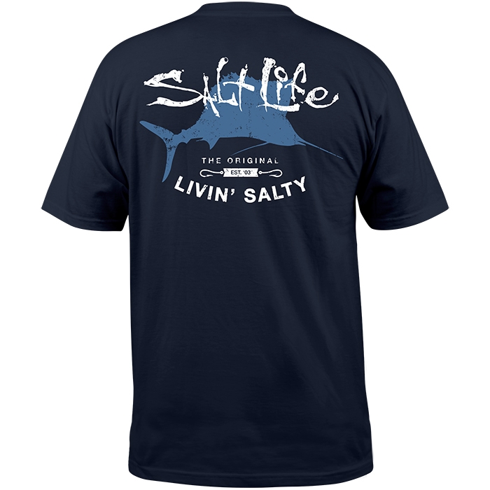 Salt Life Big Shot Sale Pocket Tee SLM19023 NAVY Back