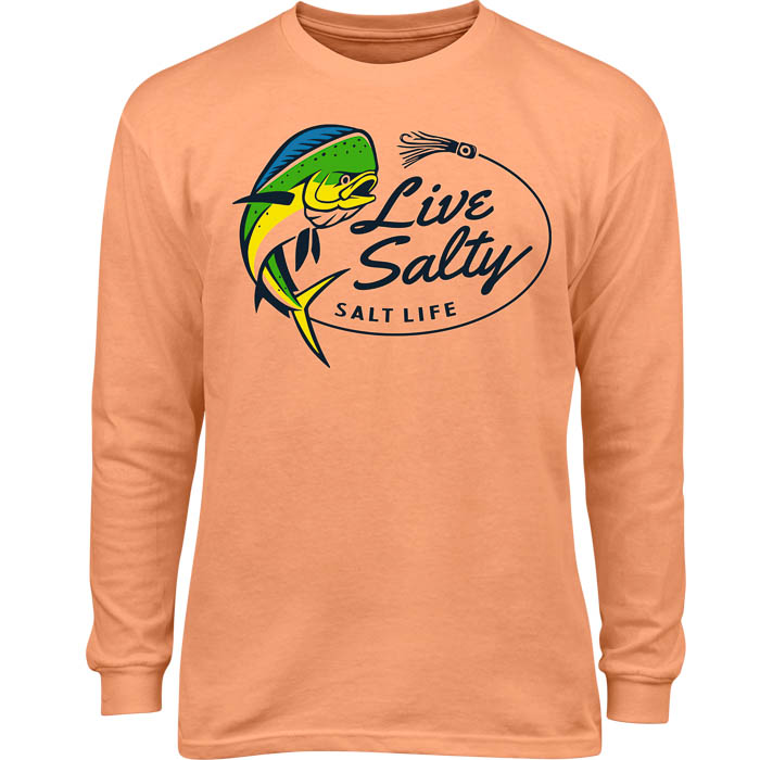 Salt Life Salty Mahi LS Youth Tee SLY1383 Grapefruit Front