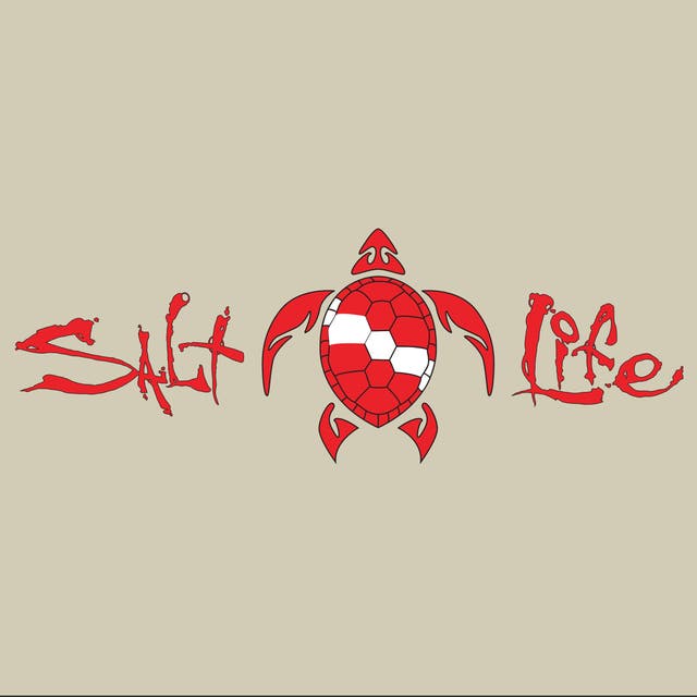 Salt Life Signature Turtle Small Red Decal