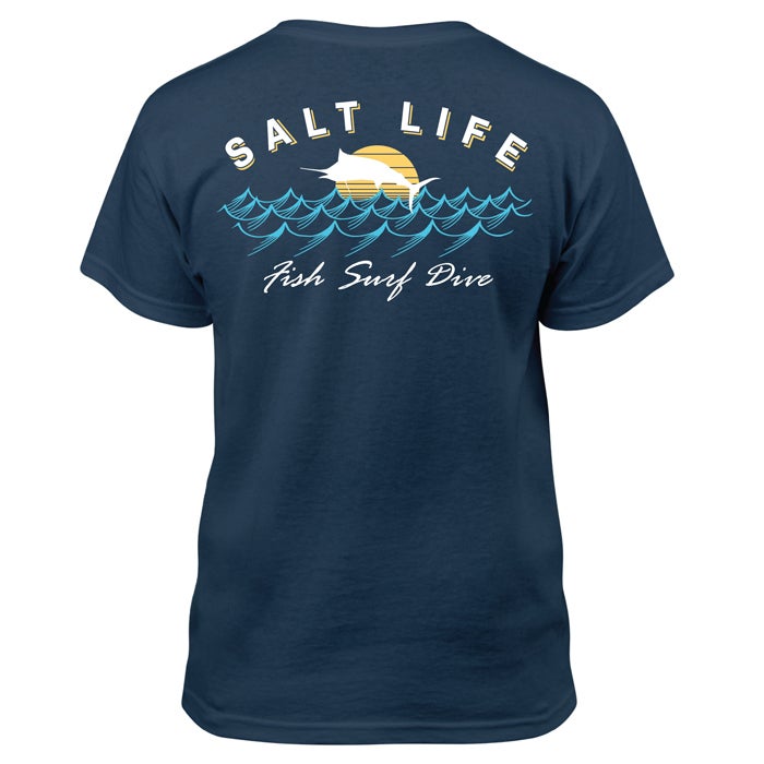 Salt Life Sunset Jumpers Youth short sleeve tee SLY1473 washed navy Back