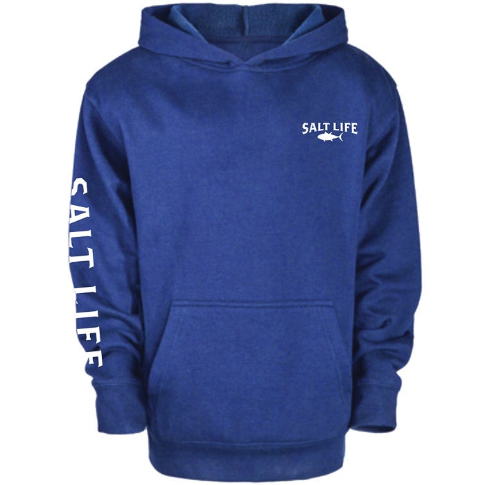 Salt Life Atlas Badge Youth Hoodie SLY538 Royal Front