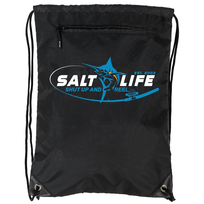 Salt Life Reel Time Cinch Pack SB1003 Black Front