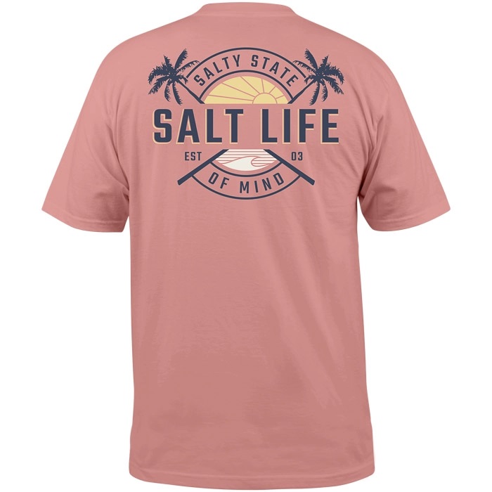 Salt Life First Light Mens Tee SLM10998 Pink Clay Back