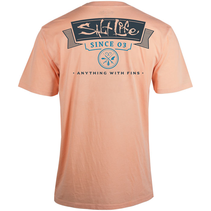 Salt Life Anything With Fins Mens Tee SLM30245 Sea Green Back
