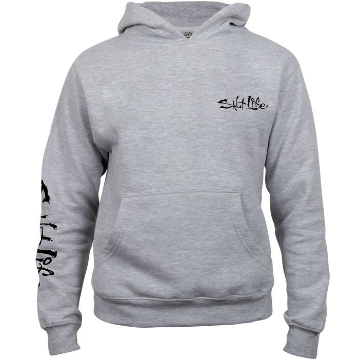 Salt Life Fisherman's Glory Youth Hoodie SLY530 Athletic Heather Front