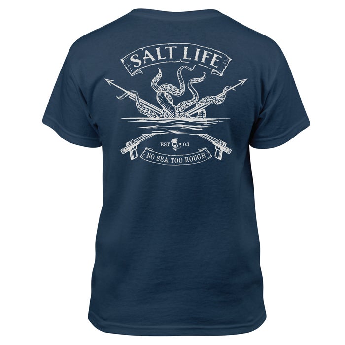Salt Life Octo Spears Youth short sleeve tee SLY1476 washed navy Back