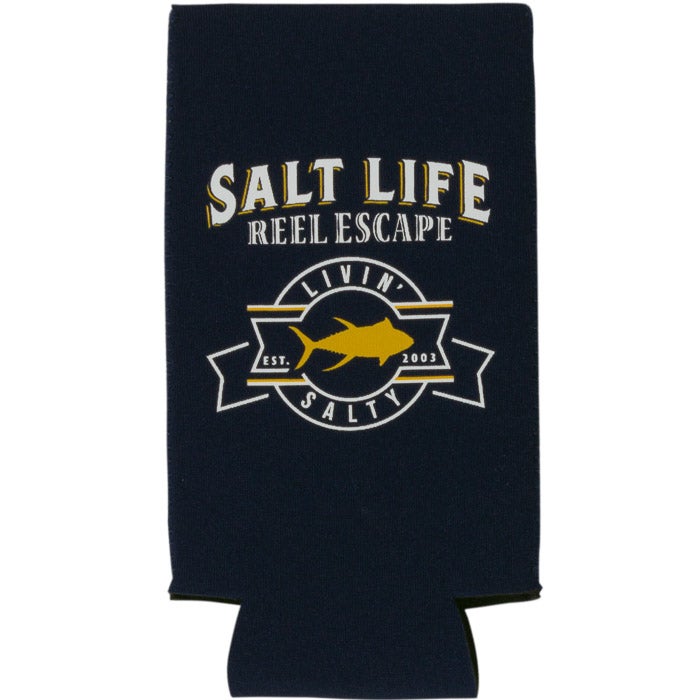 Salt Life Reel Livin Skinny Can Holder SAK9099 Navy Front