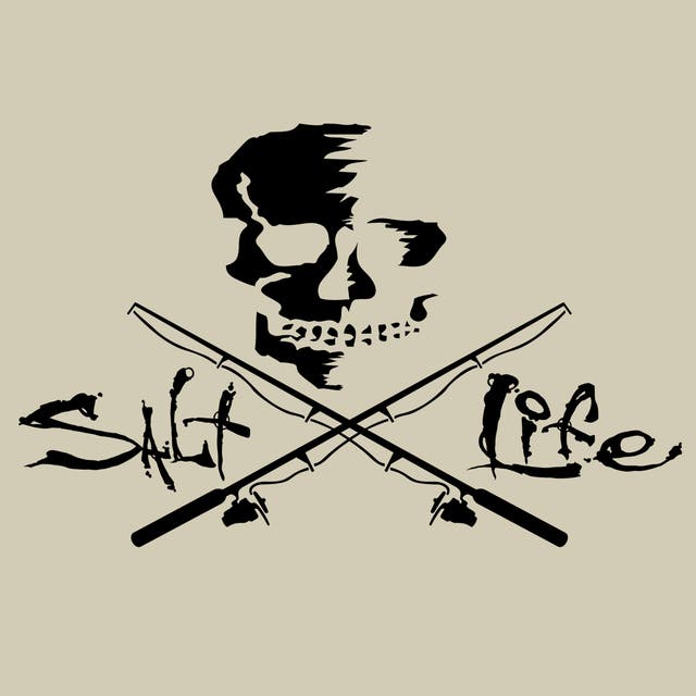 Salt Life Skull and Poles Large Decal