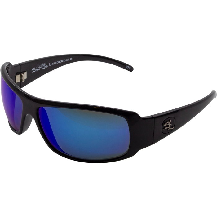 Salt Life Lauderdale Gloss Black Smoke Blue Sunglasses