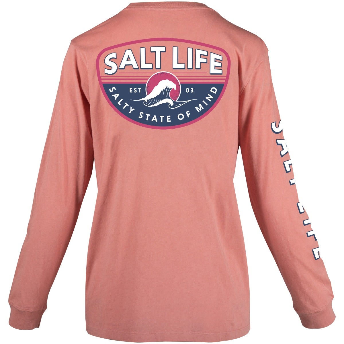 Salt Life Ladies Morning Wave Salt Wash Long Sleeve Tee SLJ10682 Mauve Back