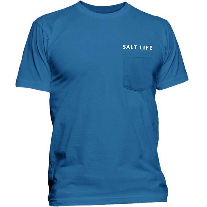 Salt Life Sailin Flag Mens Tee SLM10871 Atlantic Blue front