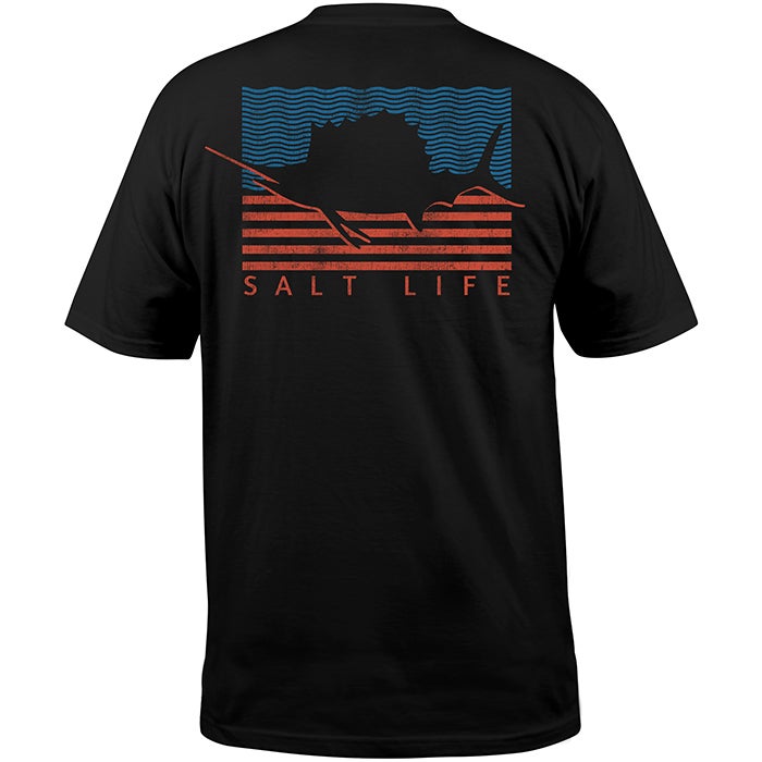 Salt Life Sailin Flag Mens Tee SLM10871 Black back