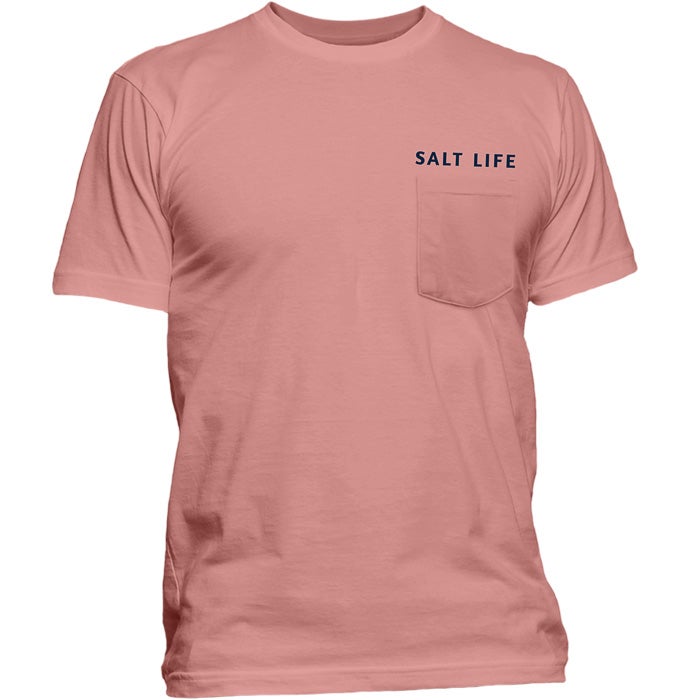 Salt Life Sailin Flag Mens Tee SLM10871 Pink Clay front