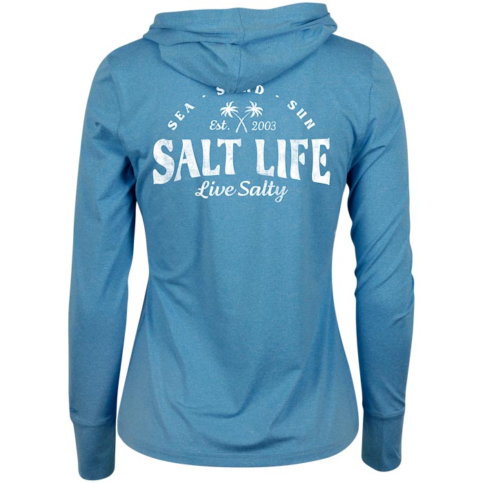 Salt Life Sea Sand Sun SLX Ladies Hoodie SLJ6029 Malibu Blue back 