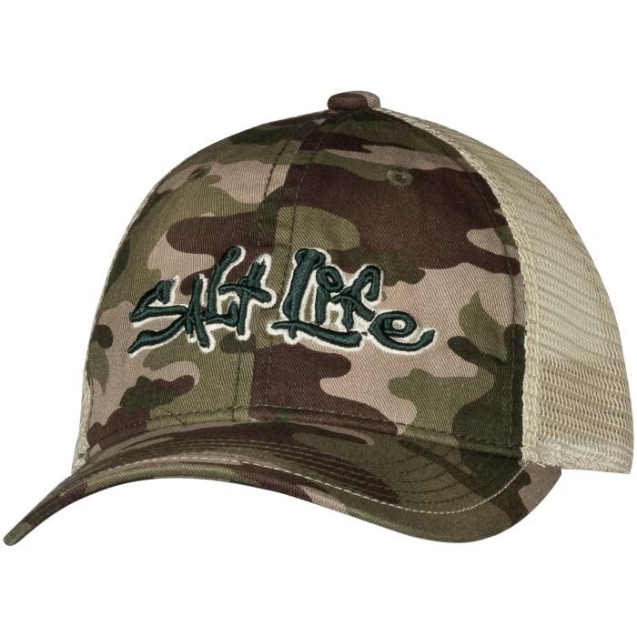 Salt Life Stance Youth Hat SLY214 Camo Front (2)