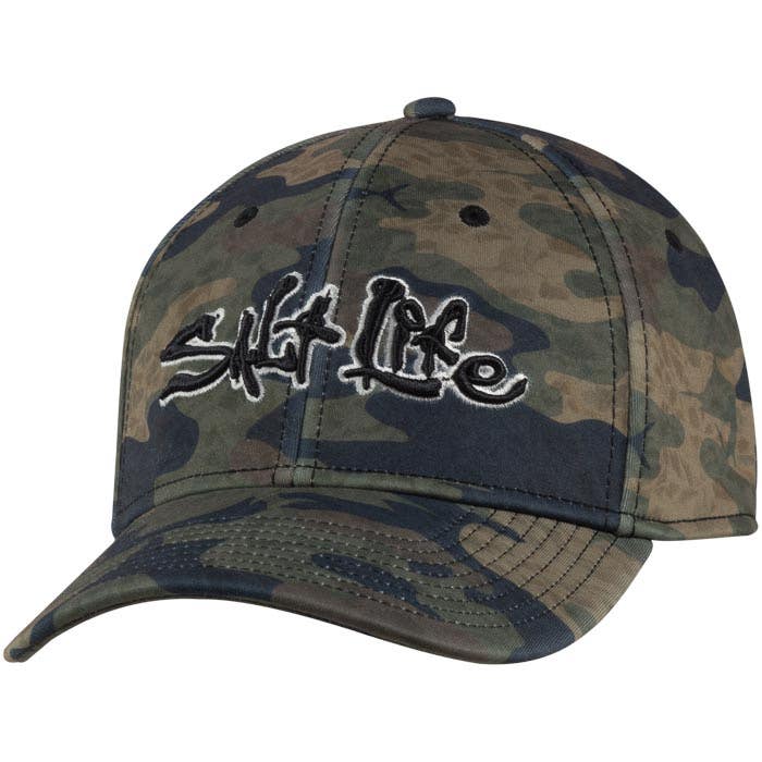 Salt Life Technical Abyss Mens Hat SLM20321 Army Front 