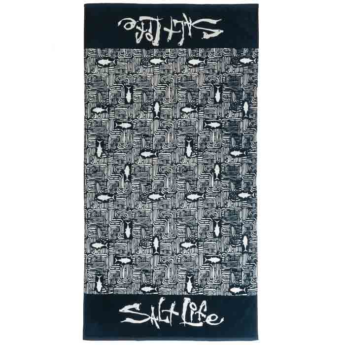 Salt Life Tiki Tuna Towel SLBG048 Navy Front
